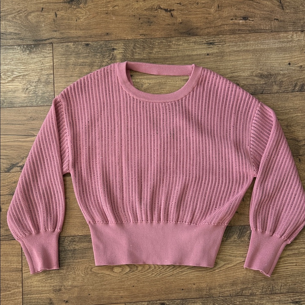 Express Ribbed Pink Crew Neck Sweater